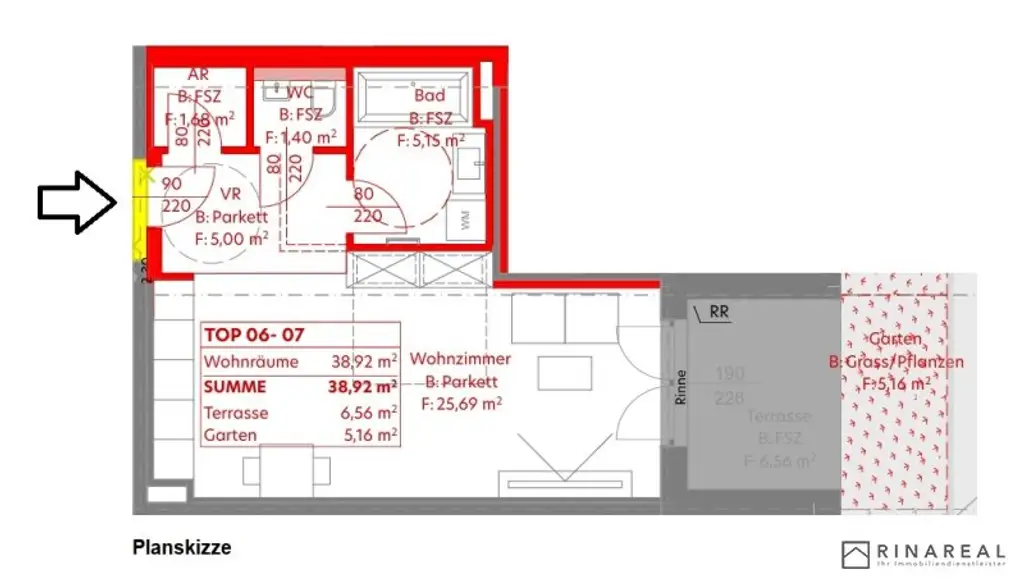 Zuhause IM LEO | Schöne 1 Zimmer Gartenwohnung mit Terrasse | Tiefgarage im Gebäude | Hauptstraße | Frühjahr 2027 | Top 6-7
