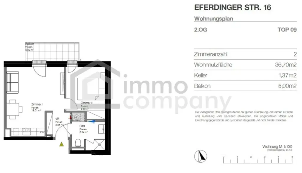 Attraktive Wohnung 37m². In der Gemeinde Wilhering/Linz-Land