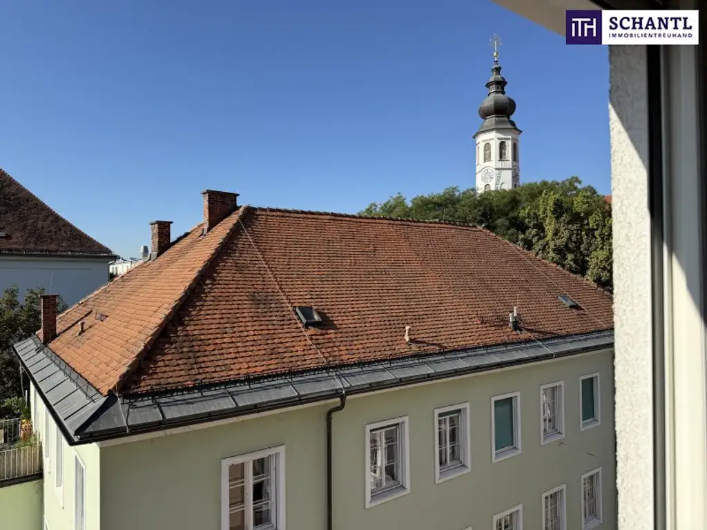 Traumhafte 3-Zimmer-Wohnung in Graz mit Schlossberg-Blick in idyllischer Ruhelage!