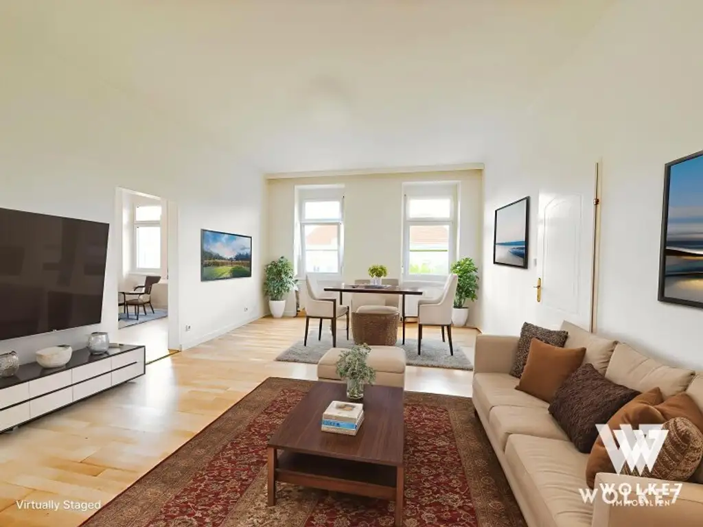 Erstbezug nach Sanierung! Wunderschöner großzügiger Altbau mit Lift, 4-Zimmer-Wohnung im Wiener Stil mit Stadt- & Grünblick