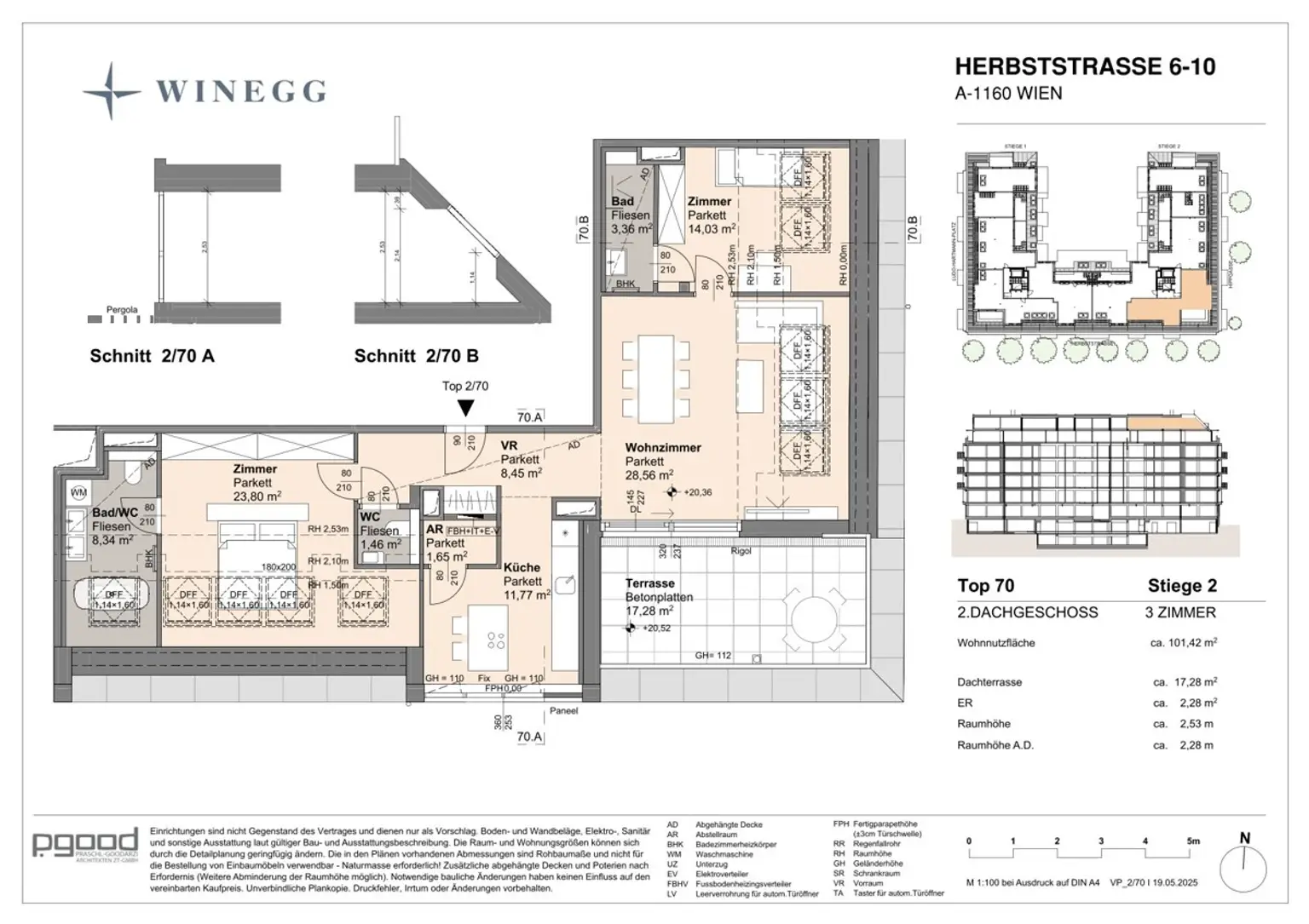 WOHNEN AM PARK - Urban & Grün - 3 Zimmer Dachgeschoß Wohnung inkl. Klimatisierung!