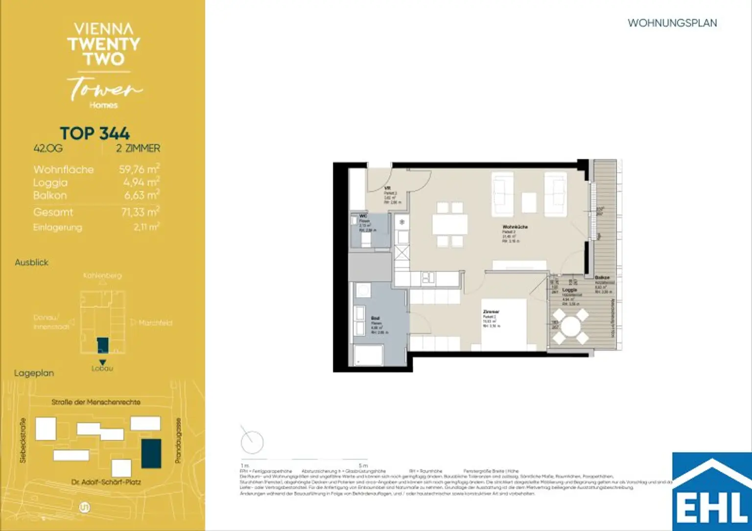 2-Zi.-Erstbezug mit Loggia & Rooftop Pool | TOWER HOMES