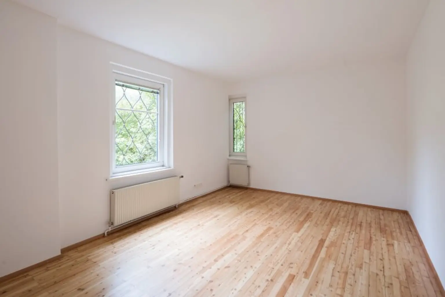 Großes Zimmer mit Holzboden
