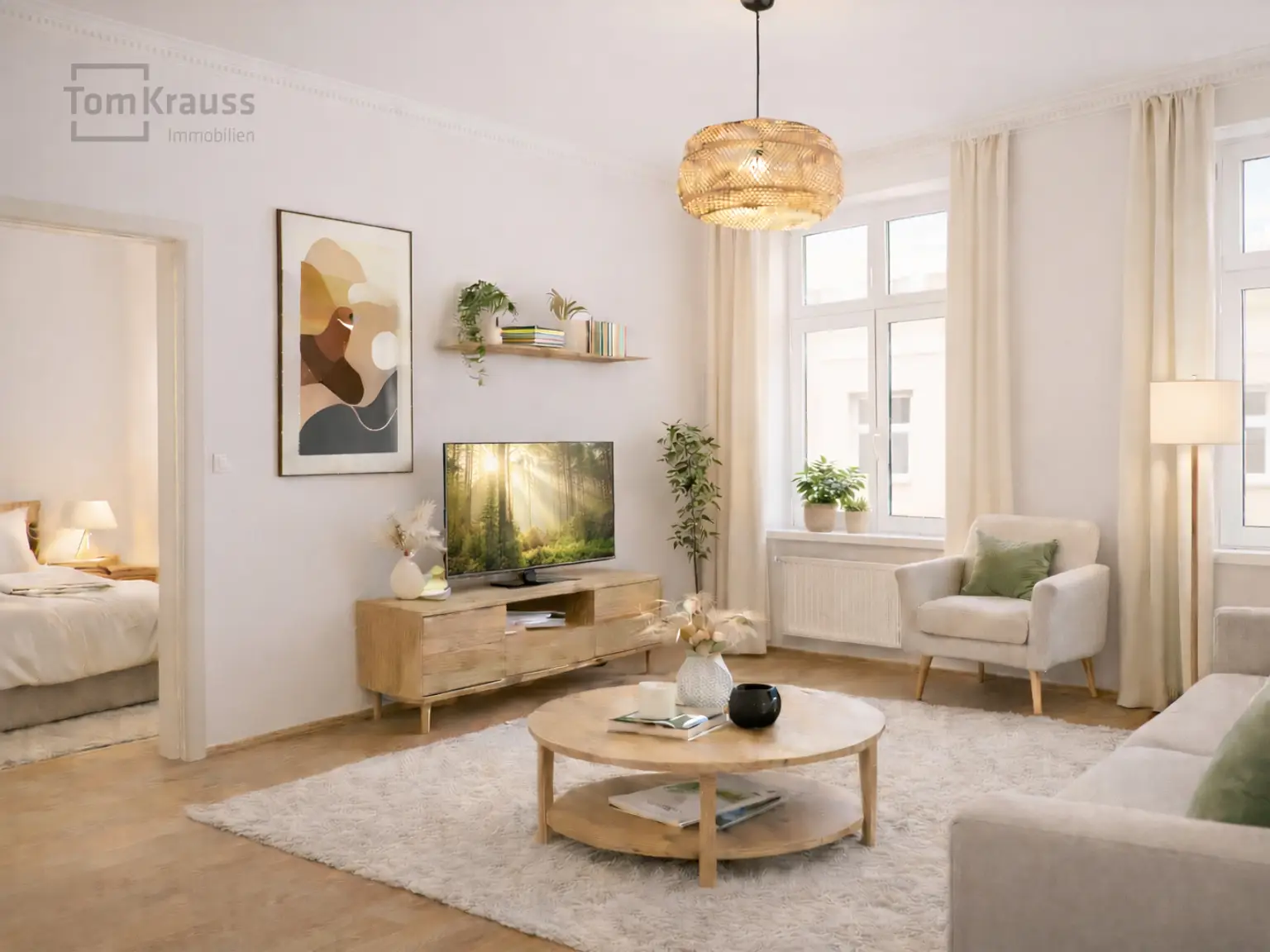 Wohnzimmer P digital möbliert