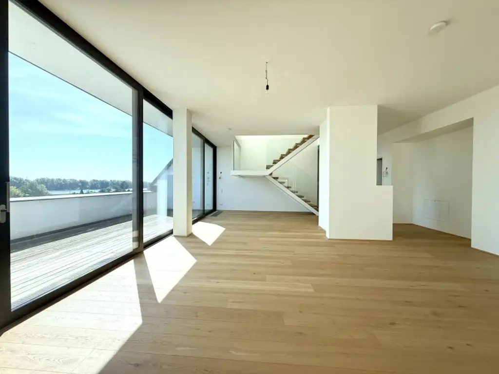 ERSTBEZUG MIT BADESTEG AM WASSER: Ruhelage mit Fernblick über die Donau I großzügige Terrassen & geräumige Wohnküche