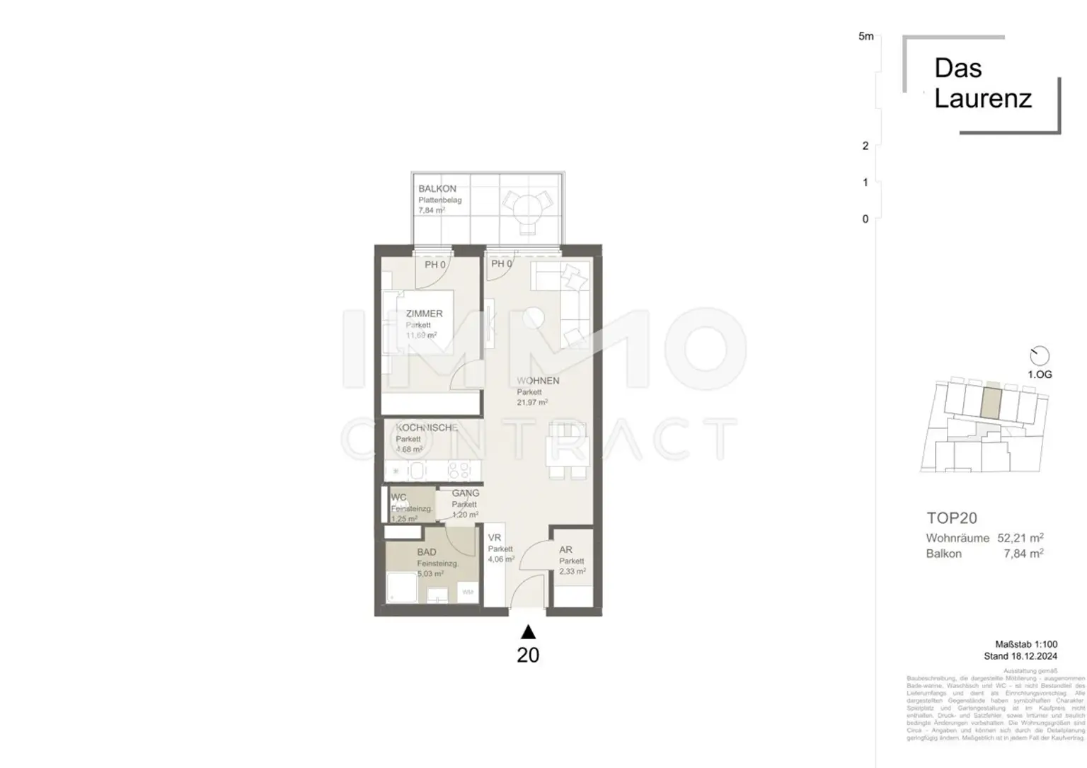 Top Weitblick Wohnung U3 2 Zimmer + Balkon - 1 bedroom apartment + balcony =Das Laurenz= ERSTBEZUG