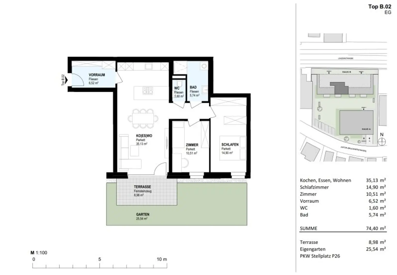 Schöne 3 Zimmer Gartenwohnung Top B.02 - Neubauprojekt SCHÖN | DORF | BLICK