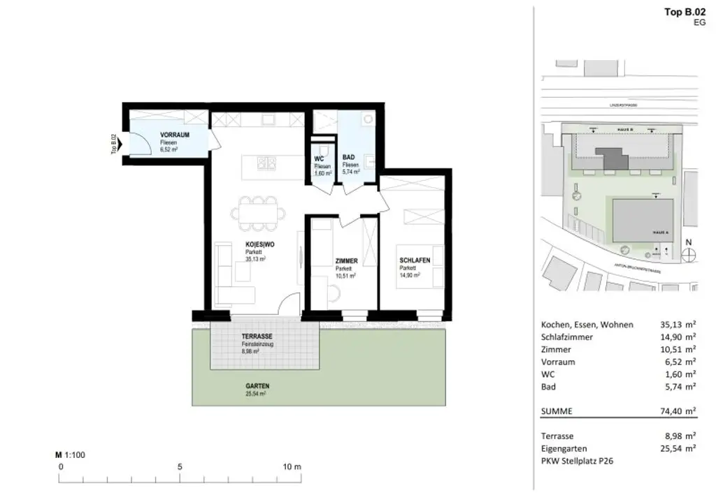 Schöne 3 Zimmer Gartenwohnung Top B.02 - Neubauprojekt SCHÖN | DORF | BLICK