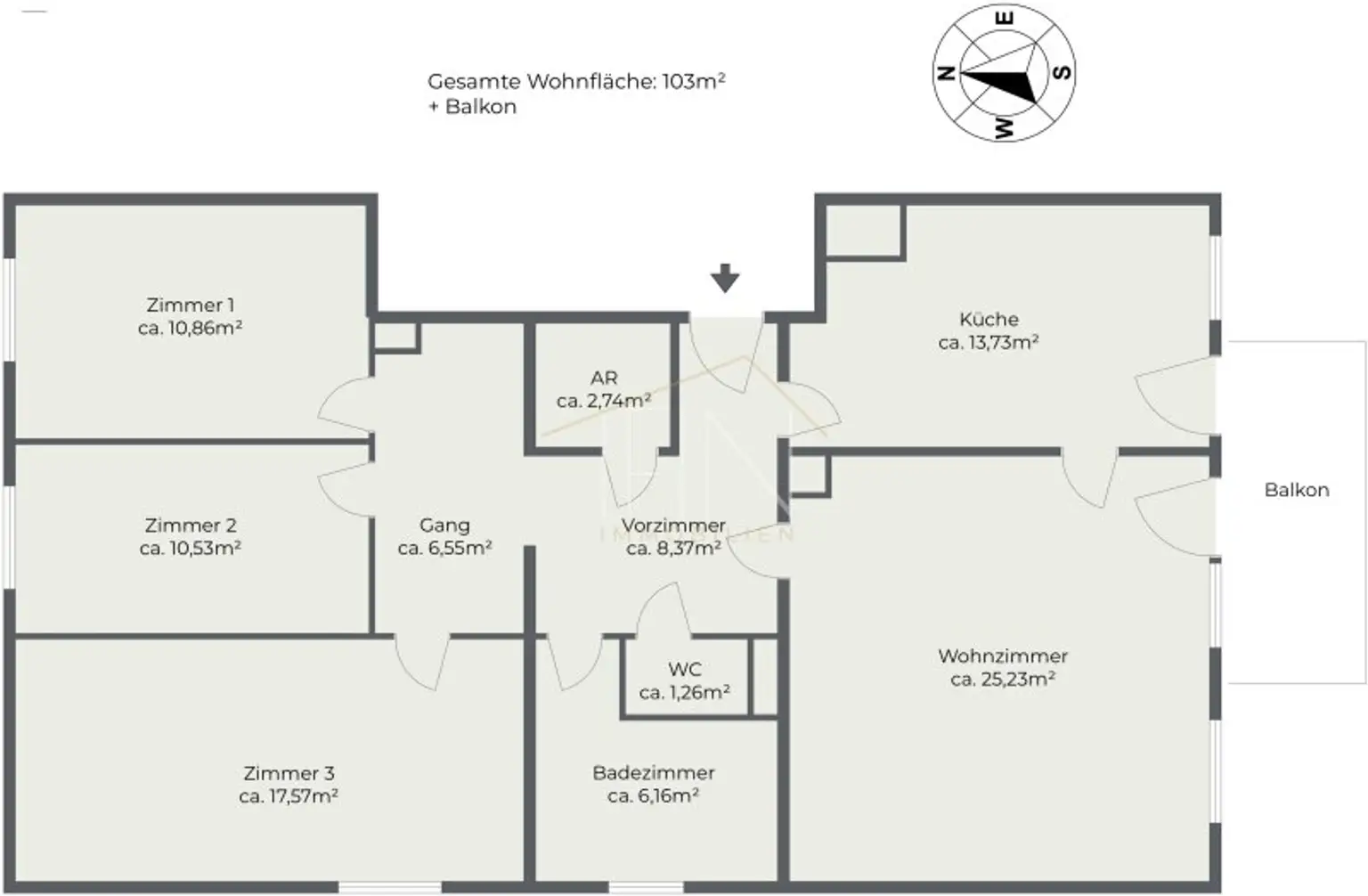 4-Zimmer-Wohnung mit Balkon und Gemeinschaftsgarten