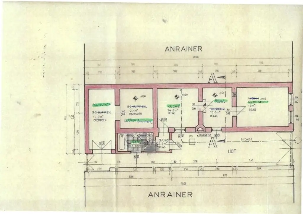 Grundriss EG  Zu und Umbau  1989_001