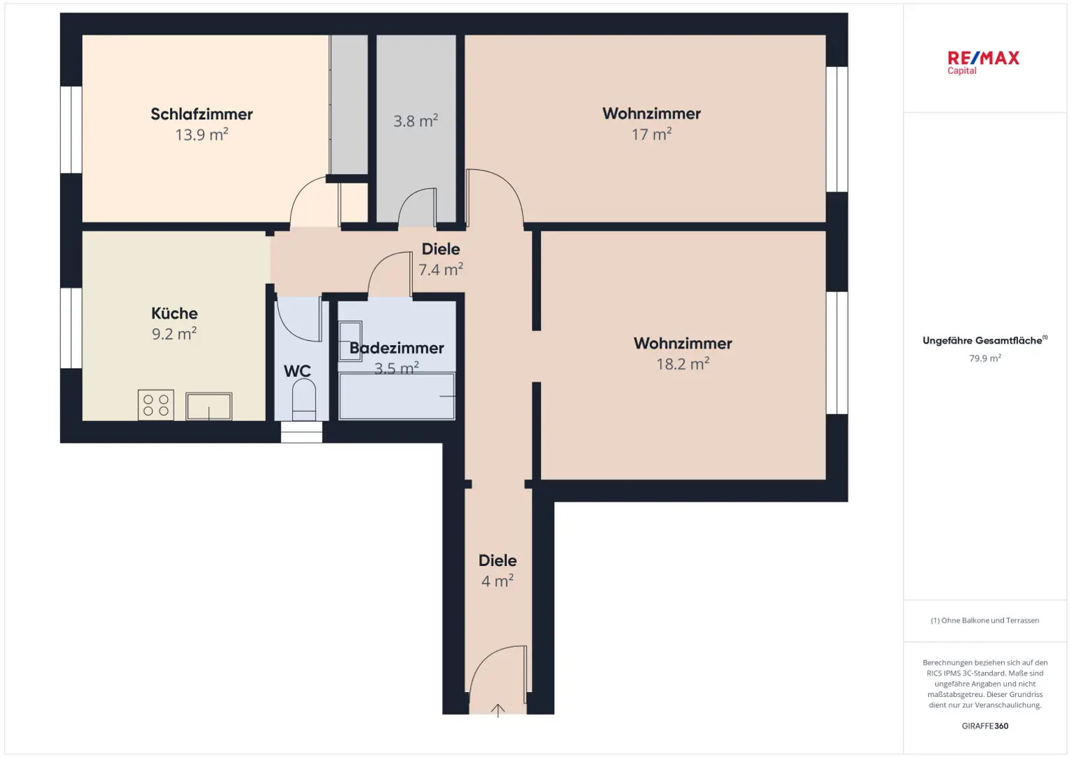 Sehr ruhige 3-Zimmer Wohnung Nähe Alte Donau und Floridsdofer Spitz