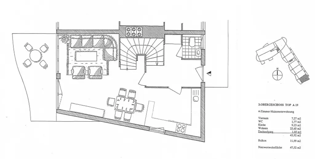 Schöne, sonnige Maisonette 3-Zimmer-Wohnung mit großer Dachterrasse sowie 2 Balkonen und 2 PKW-Abstellplätzen in Salzachnähe/Josefiau zu verkaufen