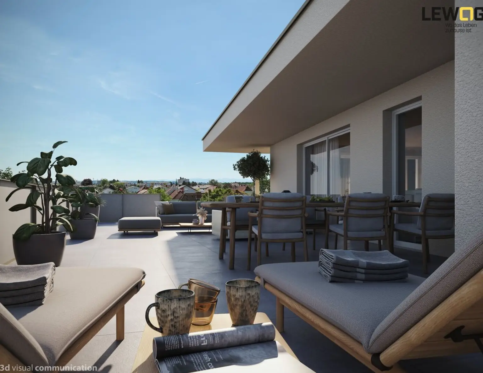 Doppl. Waldstraße - B05 4-Zimmerwohnung mit großem Balkon und Tiefgarage