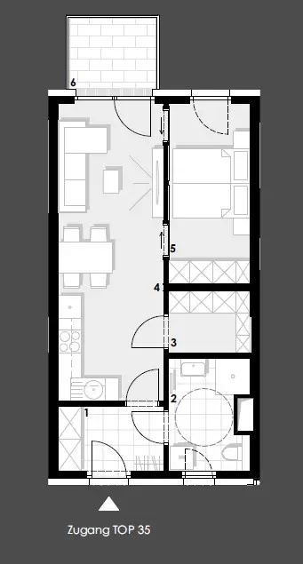 BALKONWOHNUNG MIT 2-ZIMMERN IN TOP LAGE