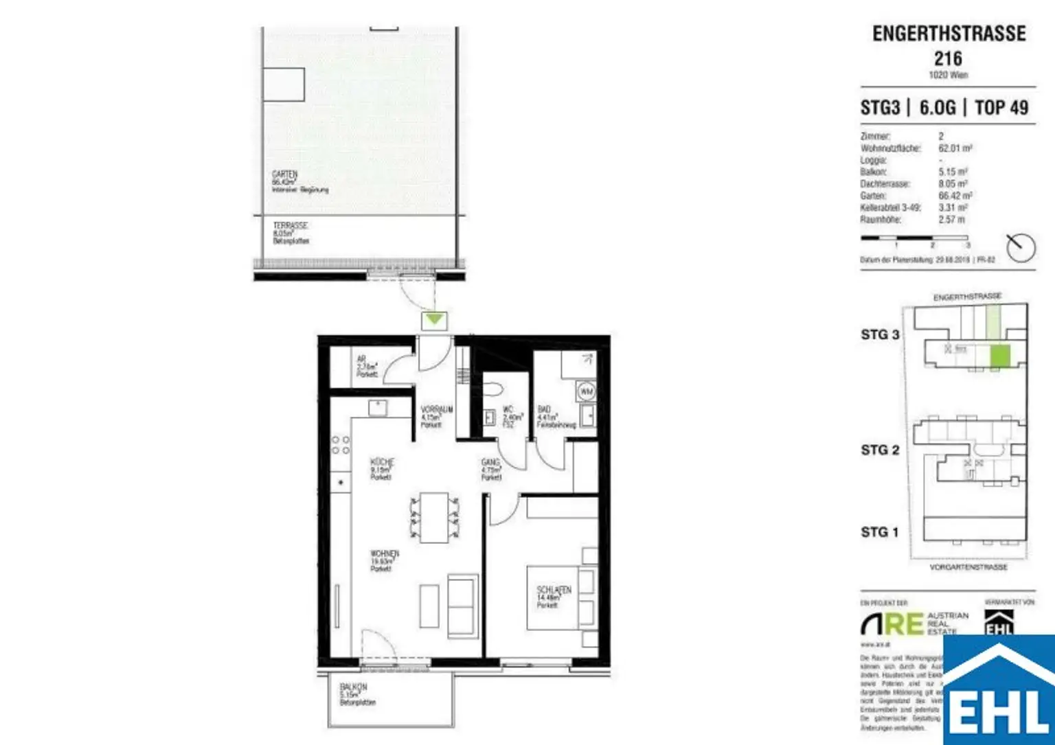Tolle 2 Zimmerwohnung mit eigenem Dachgarten! Nahe dem WU Campus und Wiener Prater!