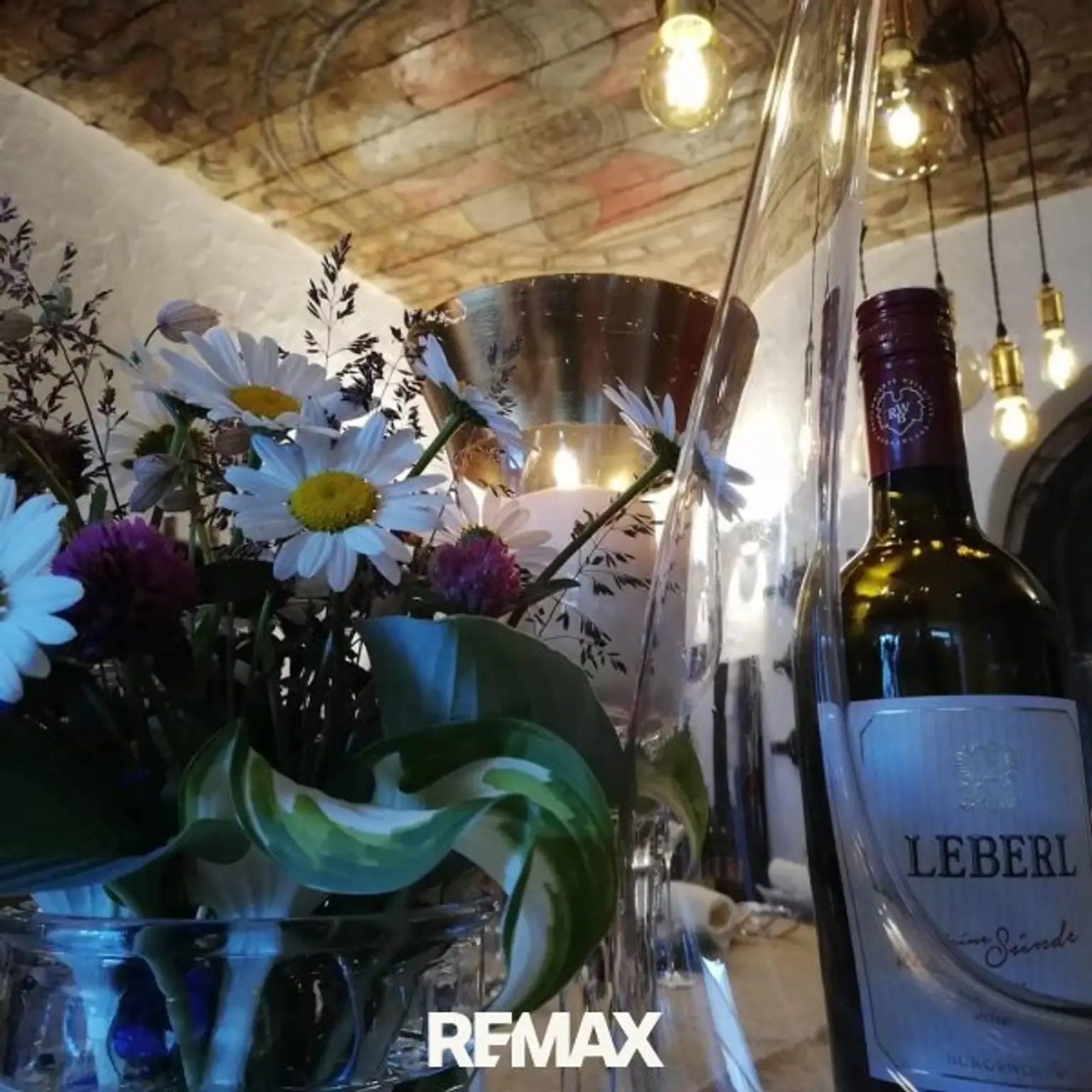 Blumen und Wein