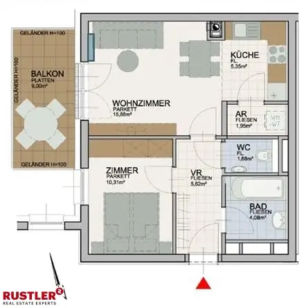 2 Zimmer mit Sonnenbalkon