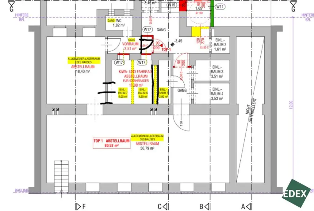 Großes Souterrain mit natürlicher Belichtung