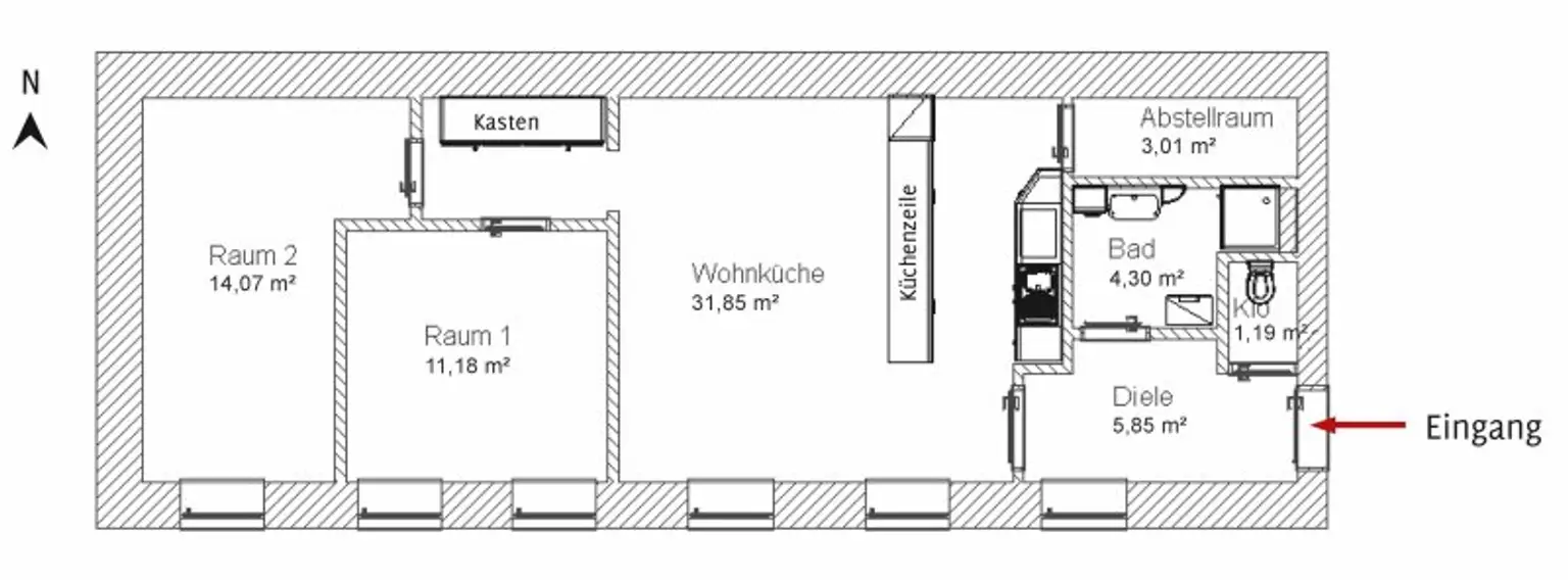 MODERNER ALTBAU - 3 Zimmer - 3. Liftstock