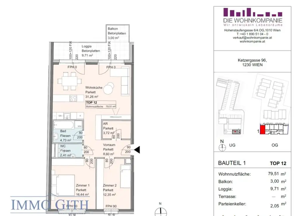 PROVISIONSFREI: Attraktive 3-Zimmer-Neubauwohnung mit Loggia – perfekt zum Wohnen oder Investieren