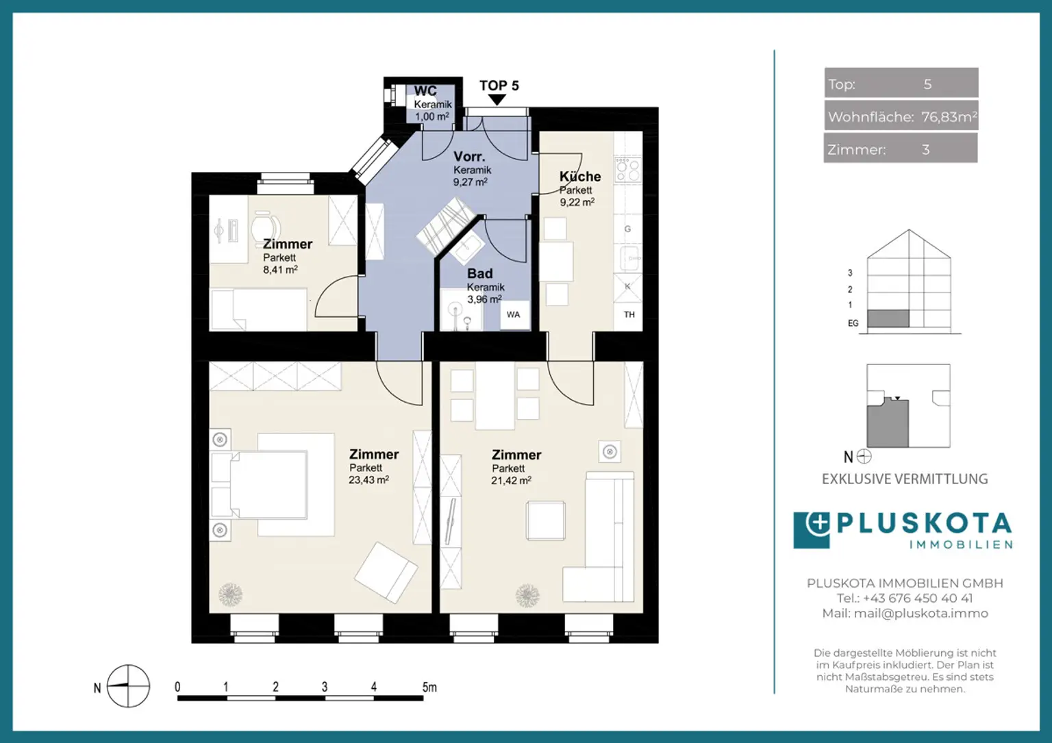 3 Zimmer - Altbauwohnung in der Liechtensteinstraße