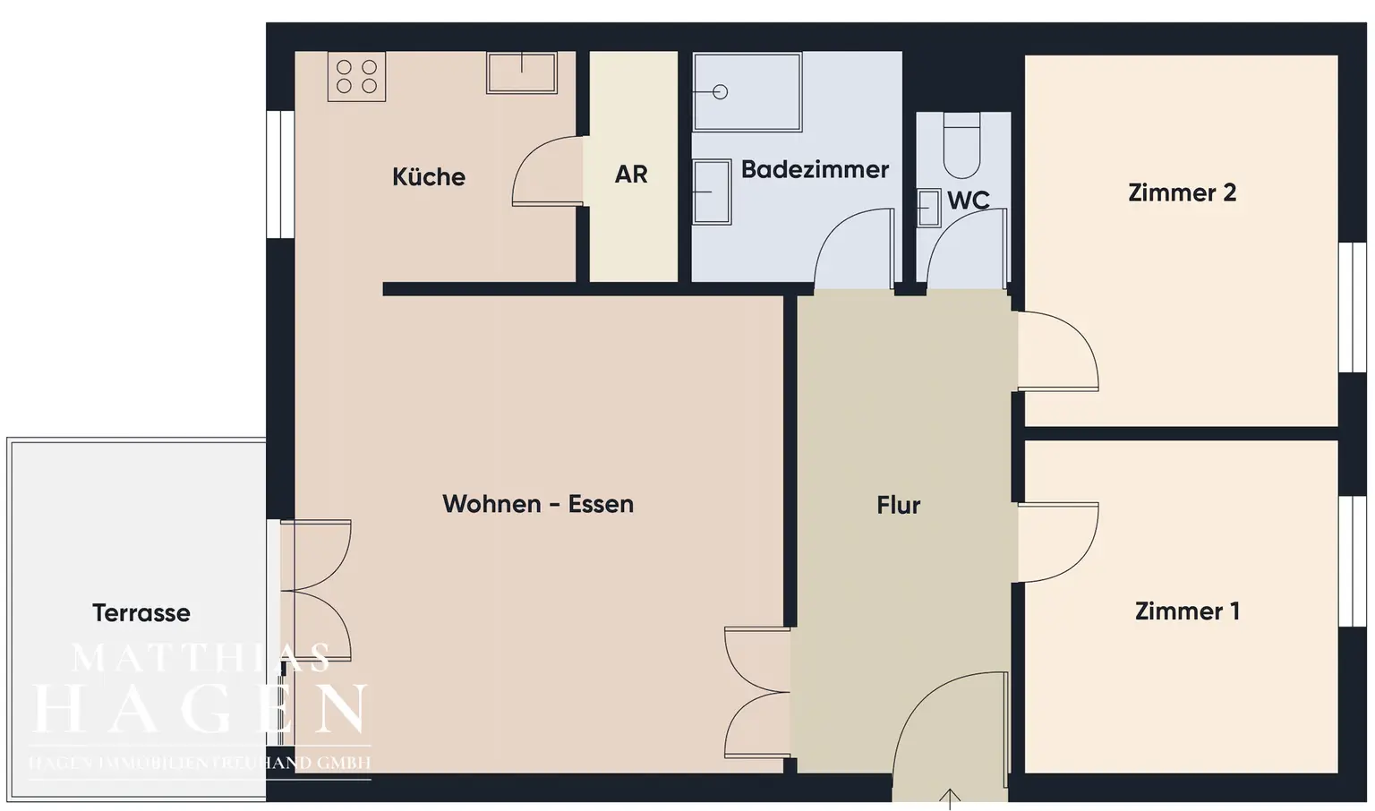 Grundriss Wohnung ohne Maßstab