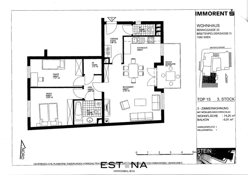 Stilvolle Wohnung mit Balkon in bester Lage - U6 Alser Straße