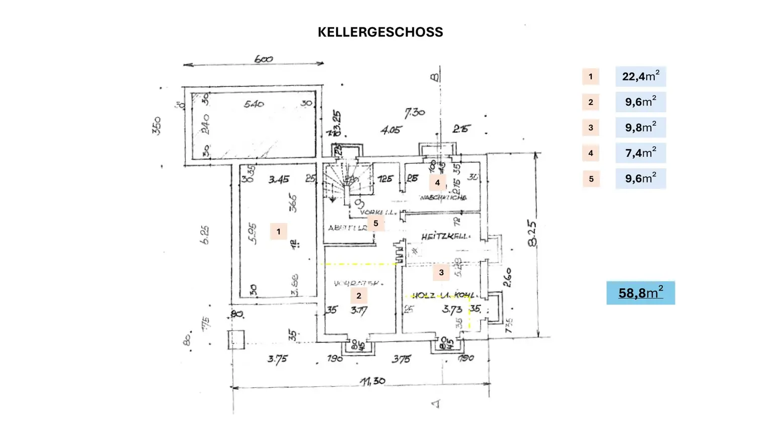 Plan Kellergeschoss
