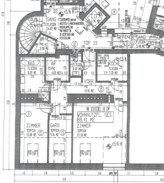 Nähe Innenstadt, Radetzkyplatz, UNBEFRISTETE Dachwohnung 3 Zimmer