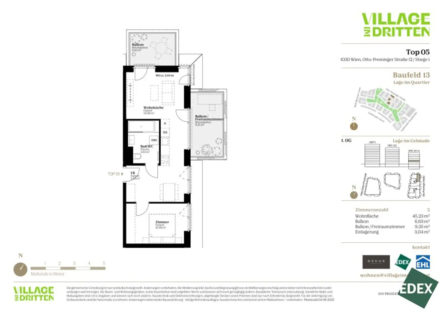 Zwei-Zimmer-Wohnung mit Badewanne und zwei Balkonen | URBAN DAHEIM | BAUFELD 13