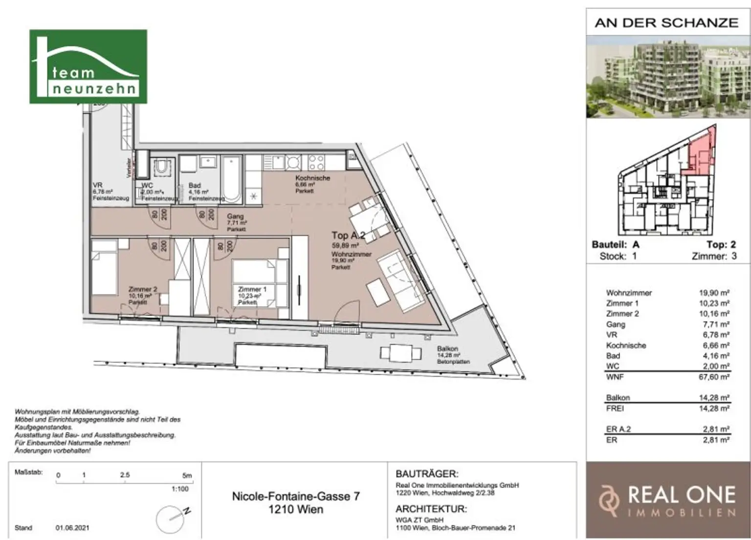 „An der Schanze“ Premium-3 Zimmer-Wohnen an der Alten Donau *Herbst 2026* Provisionsfrei. - WOHNTRAUM