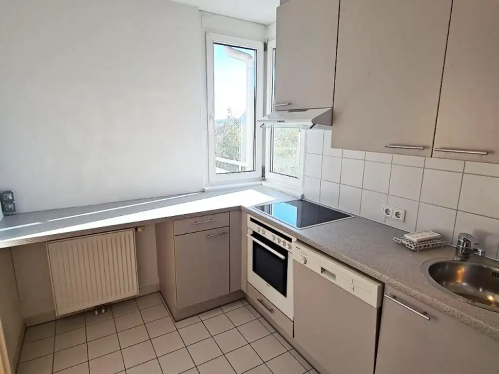 DACHGESCHOSS, Daringergasse, sonnige 76 m2 Neubau mit 6 m2 Balkon, 2 Zimmer, Wohnküche, Wannenbad, Parketten, Grünblick