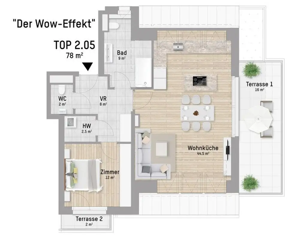 Erstbezug: 2-Zimmer-Penthouse mit Wasserblick!