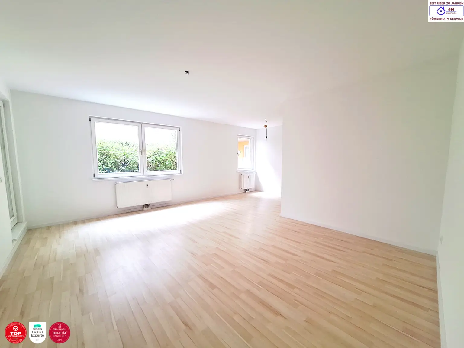 Ruhige 2-Zimmer-Gartenwohnung - 60m2 Wohnfläche + 45m2 Garten+Loggia