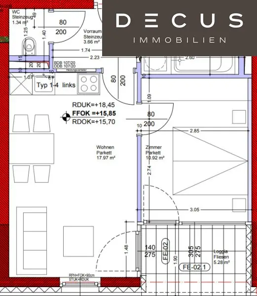 | 2 ZIMMERWOHNUNG NÄHE HAUPTBAHNHOF | LOGGIA