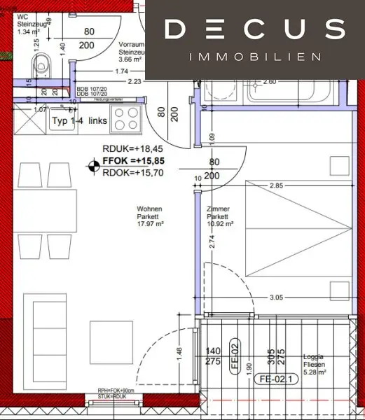 | 2 ZIMMERWOHNUNG NÄHE HAUPTBAHNHOF | LOGGIA