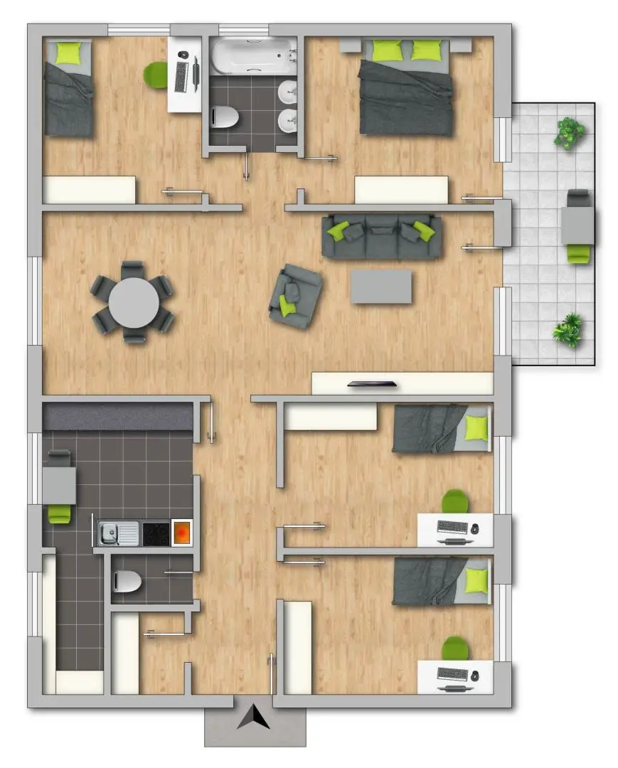 Helle 5-Zimmer-Wohnung mit großem Balkon - WG tauglich!