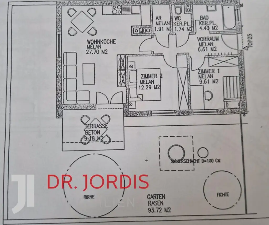 perfekt geschnittene Gartenwohnung, mit Garagenplatz im Eigentum