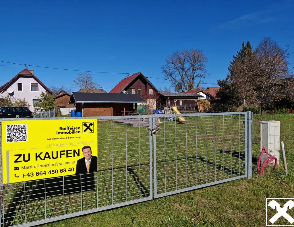 Lage mit Lebensqualität! Ruhig gelegenes Baugrundstück mit Gartenhütte Nähe Gösselsdorfer See