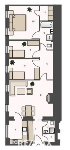 4-Zimmer-Altbau-Wohnung
