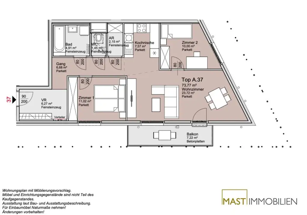 6. Liftstock! Provisionsfreie 3 Zimmer Familienwohnung unweit der Alten Donau