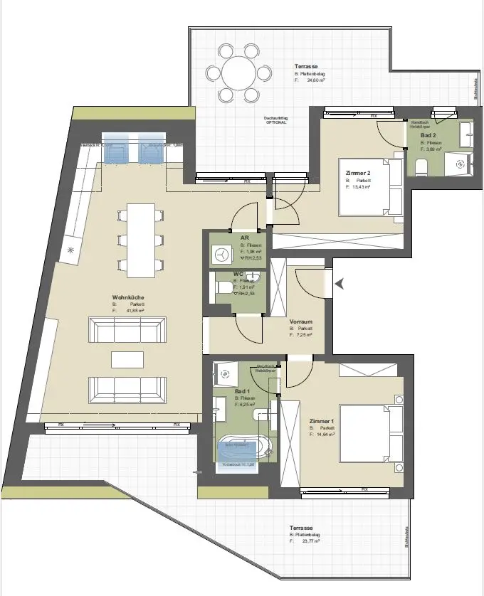 PROVISIONSFREIES Penthouse mit Aussicht: Neubau-Erstbezug TOP-Ausstattung Mitten im Dritten