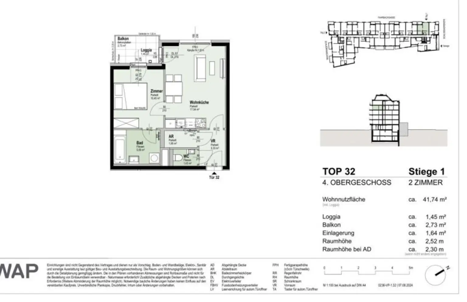NEUBAU ERSTBEZUG! 2-Zimmer-Wohnung mit Balkon im 4. OG in 1210 Wien! Top 1/32