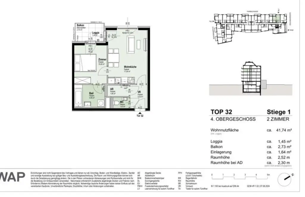 NEUBAU ERSTBEZUG! 2-Zimmer-Wohnung mit Balkon im 4. OG in 1210 Wien! Top 1/32