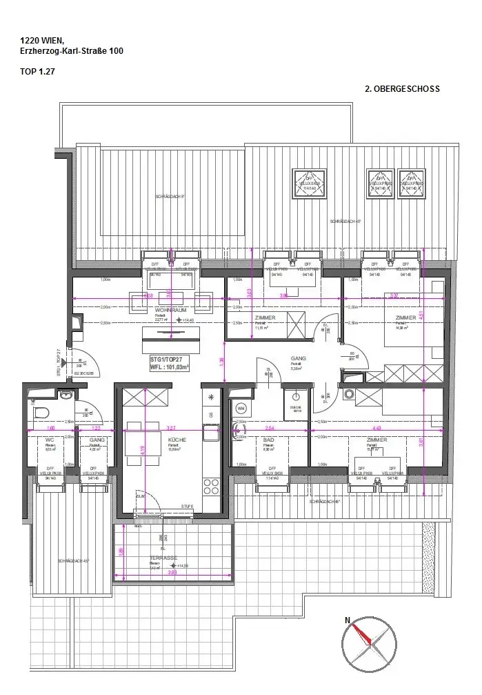 4-Zimmer-Dachgeschosswohnung mit Terrasse in idyllischer Grünlage 
nahe Donau - ERSTBEZUG!