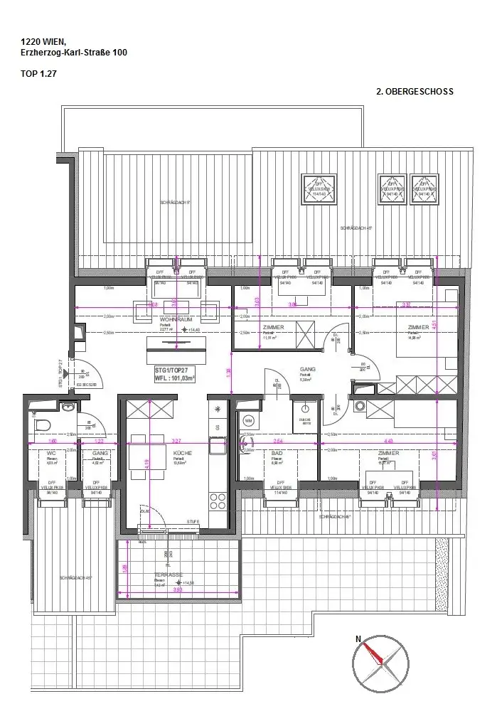4-Zimmer-Dachgeschosswohnung mit Terrasse in idyllischer Grünlage 
nahe Donau - ERSTBEZUG!