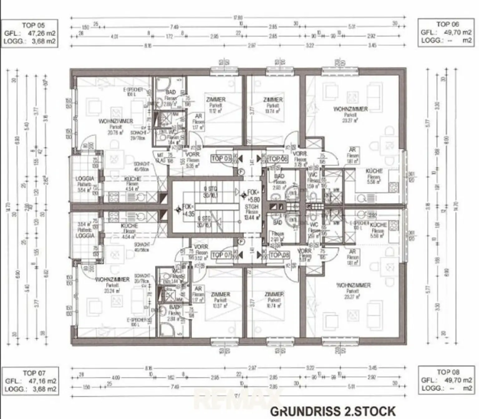 Grundriss Wohnhaus - 2. Stock
