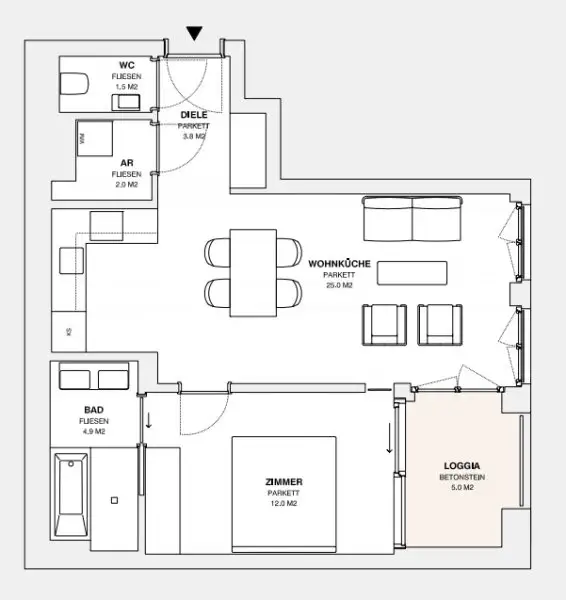 ++MOLLARD 50++ hochwertige 2-Zimmer-Wohnung mitten im Herzen der Stadt