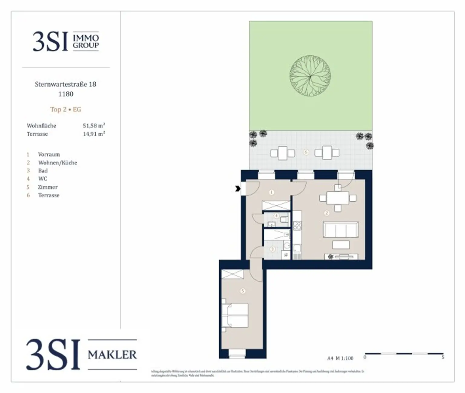 Top sanierte Erstbezug-Wohnung mit großzügiger hofseitiger Terrasse