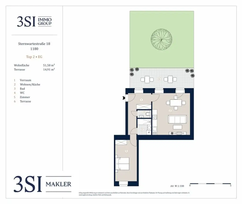 Top sanierte Erstbezug-Wohnung mit großzügiger hofseitiger Terrasse